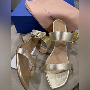 Stuart Weitzman Metallic Gold Sandals